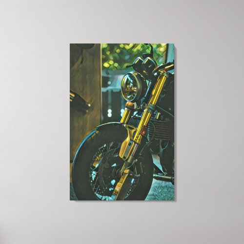 retro motorcycles motorcyclist gift canvas print