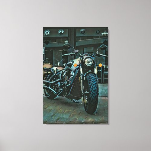retro motorcycles motorcyclist gift canvas print
