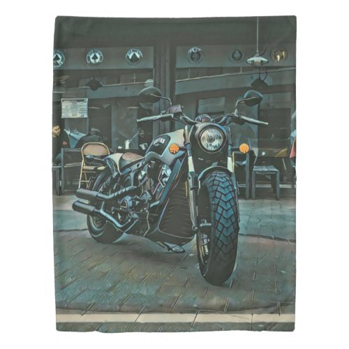 retro motorcycles motorcyclist gift duvet cover