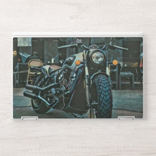 retro motorcycles motorcyclist gift HP laptop skin