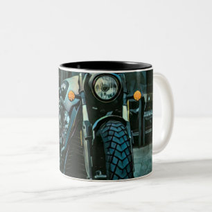 retro motorcycles motorcyclist gift Two-Tone coffee mug