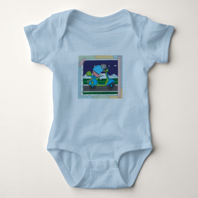 Retro Motorsport Motorcycle Rat Baby Bodysuit (Front)
