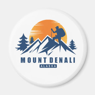 Retro Mount Denali Hike T-Shirt Magnet
