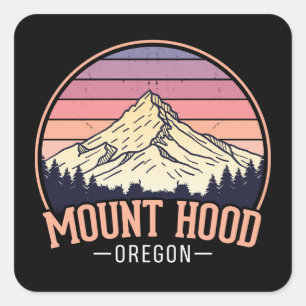 Retro Mount Hood Oregon – Nature & Adventure Square Sticker