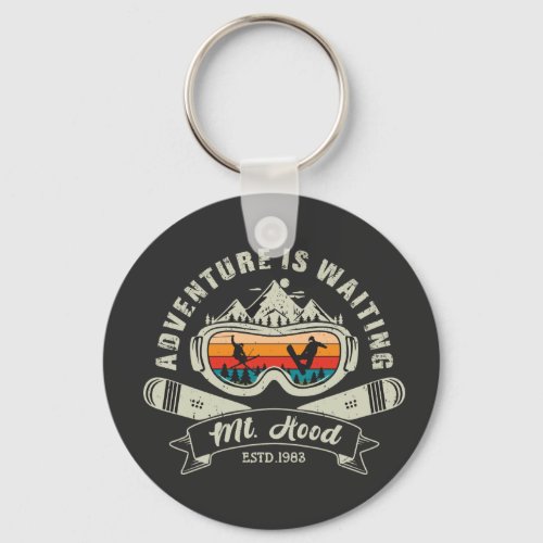 Retro Mount Hood Ski Adventure Keychain