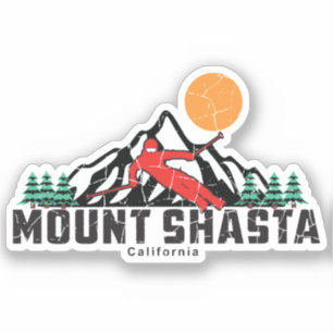 Retro Mount Shasta Ski  Sticker