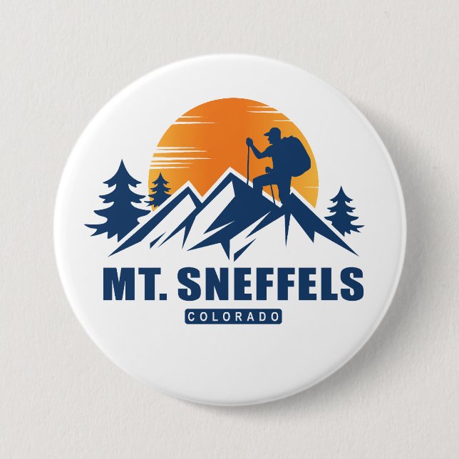 Retro Mount Sneffels Hike T-Shirt Button (Front)