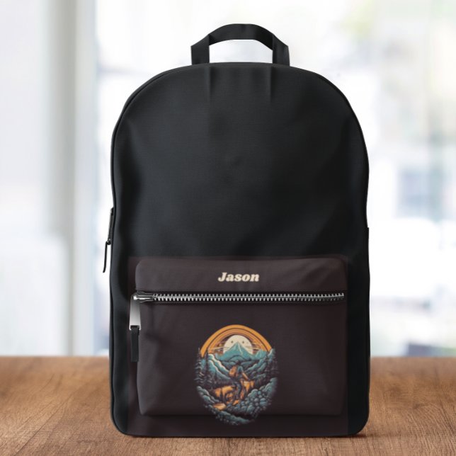 Retro Mountain Adventure Cycling Life, custom Printed Backpack (Creator Uploaded)