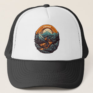 Retro Mountain Adventure Cycling Life, custom Trucker Hat