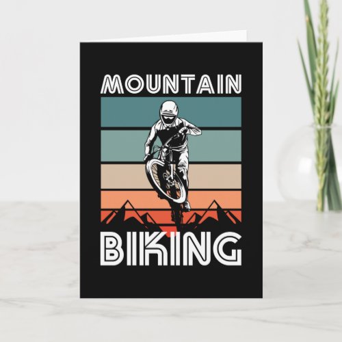 Retro Mountain Biking Gift for MTB Fans Card