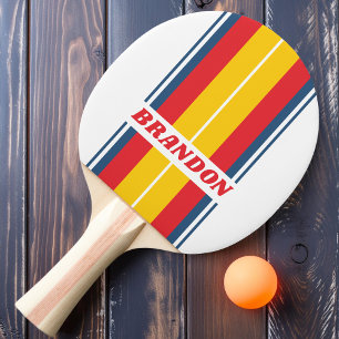 Retro Mountain Board Stripes with Name Ping Pong Paddle