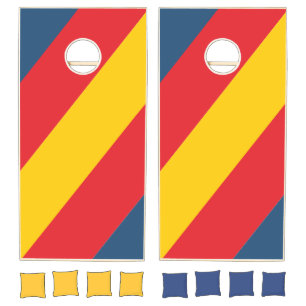 Retro Mountain Bold Stripes Cornhole Set
