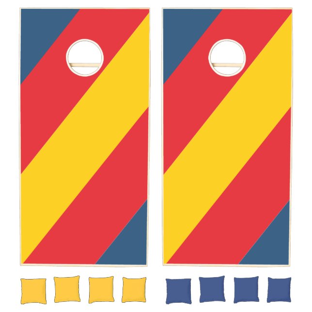 Retro Mountain Bold Stripes Cornhole Set (Set)