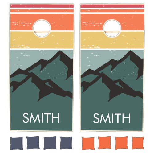 Retro Mountain custom Cornhole Set