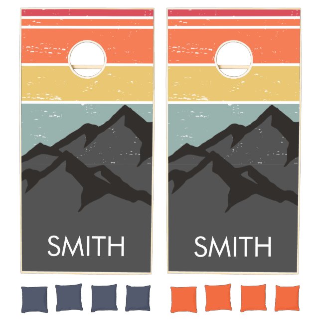 Retro Mountain custom Cornhole Set (Set)