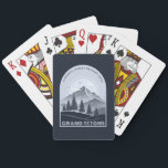Retro Mountain Family Vacation Blue ID1136 Poker Cards<br><div class="desc">Celebrate the beauty of the mountains with this personalized “Family Reunion” design, perfect for your mountain adventure. With its vintage-style layout, striking color palette in shades of slate blue, and soaring alpine peaks surrounded by evergreen trees, this graphic adds a touch of wilderness style to your vacation gear. Personalize with...</div>