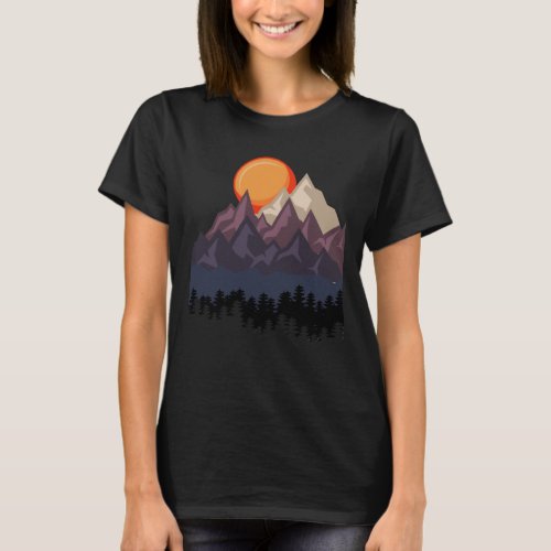 RETRO MOUNTAIN FOREST Funny Hiking Hikers Wanderer T_Shirt