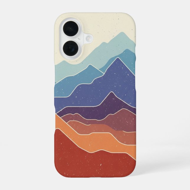 Retro Mountain Layers iPhone Case (Back)