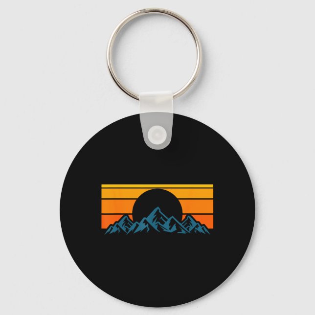 Retro Mountain Silhouette Keychain (Front)