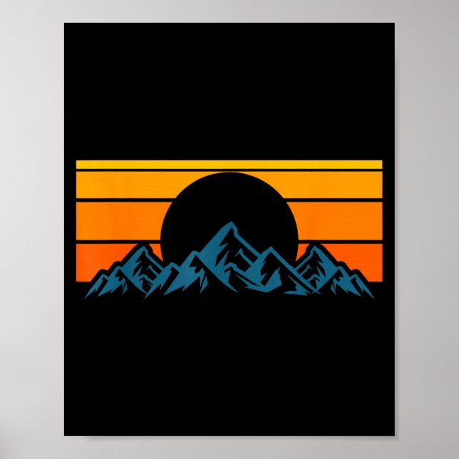 Retro Mountain Silhouette Poster (Front)