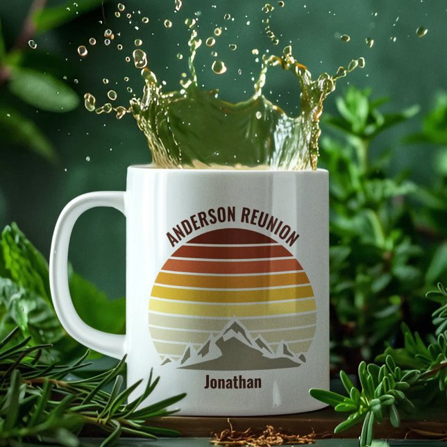 Retro Mountain Sunset Cute Personalized Coffee Mug (Creator Uploaded)