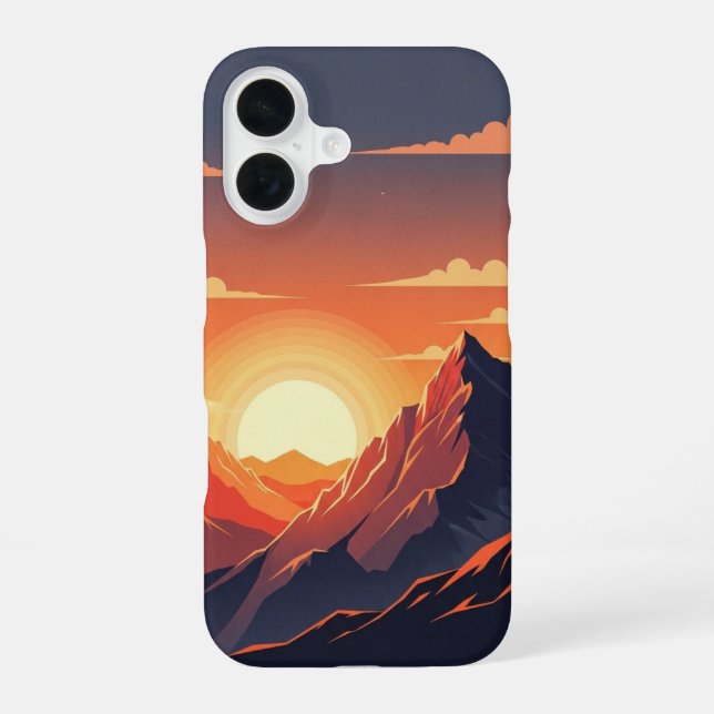 Retro Mountain Sunset iPhone Case (Back)