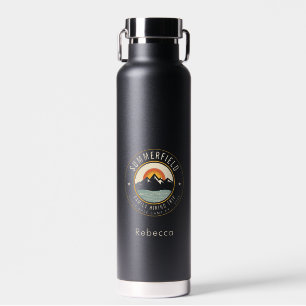 Retro Mountains Family Hiking Keepsake Custom Water Bottle