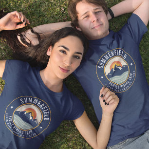 Retro Mountains Family Hiking Matching Dad  T-Shirt