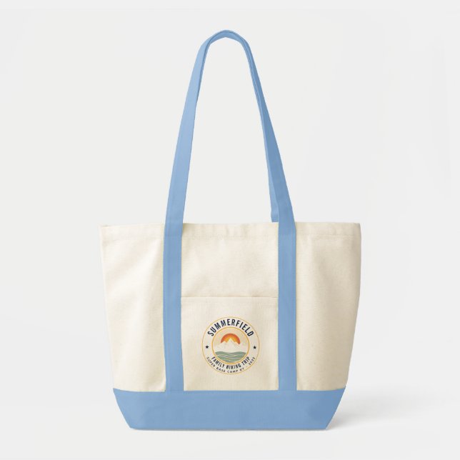 Retro Mountains Family Hiking Sunset Keepsake Tote Bag (Front)