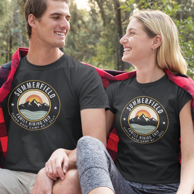 Retro Mountains Family Hiking Trip Matching Mom T-Shirt (Creator Uploaded)