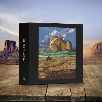 Retro Mountains in Arizona Travel Poster Scrapbook