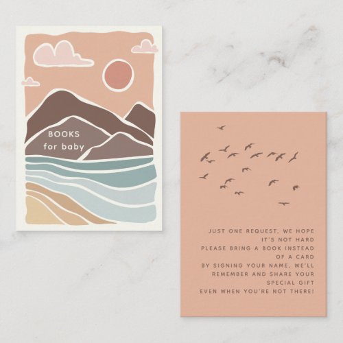Retro Mountains Watercolor Outdoor Baby Shower Enclosure Card
