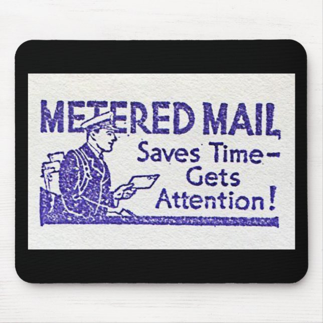 Retro Mousepad Metered Mail Save Time Stamp Old (Front)