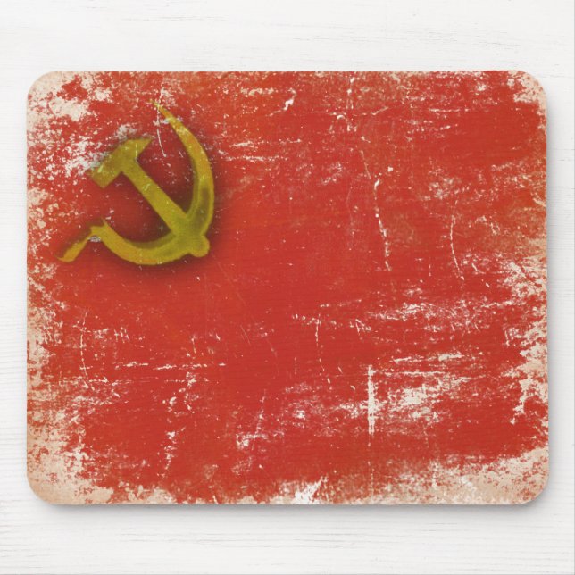Retro Mousepad with Dirty Old Soviet Union Flag (Front)