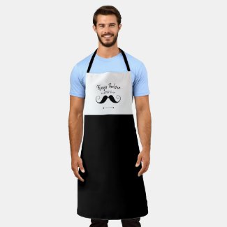 Retro Moustache - Barber Shop  Adult Apron