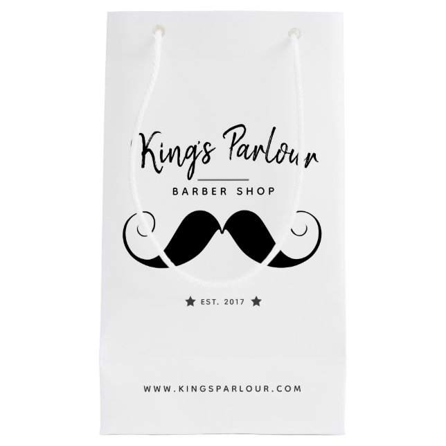 Retro Moustache - Barber Shop Merchandise  Small Gift Bag (Front)