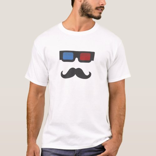 Retro Moustache Guy T_Shirt