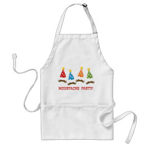 Retro Moustache Party Adult Apron