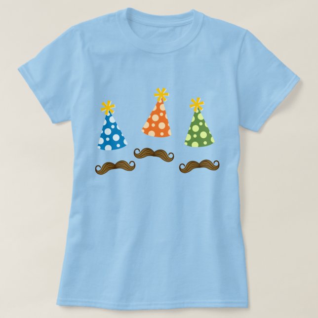Retro Moustache Party T-Shirt (Design Front)