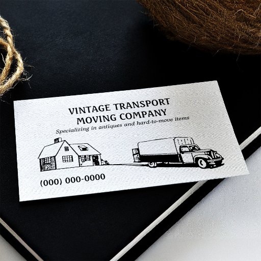 Customizable Retro Movers Business Card
