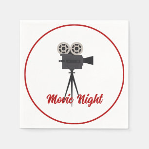 Retro Movie Camera Custom Paper Napkins