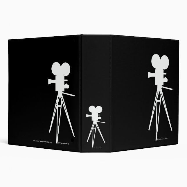 Retro Movie Camera Silhouette Binder (Background)