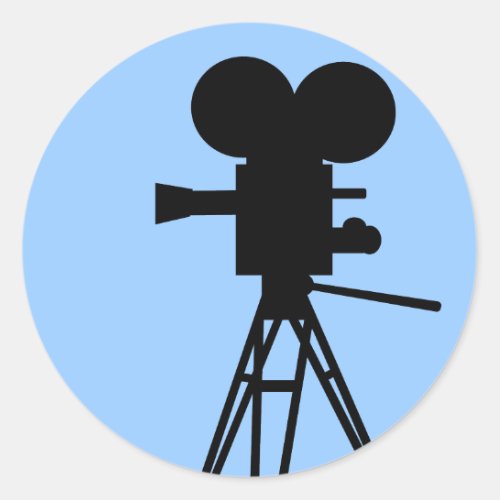 Retro Movie Camera Silhouette Stickers