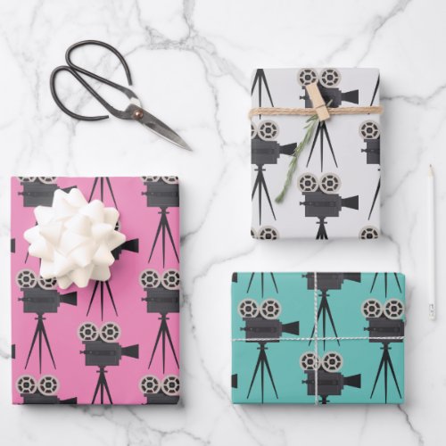 Retro Movie Camera Wrapping Paper Sheets