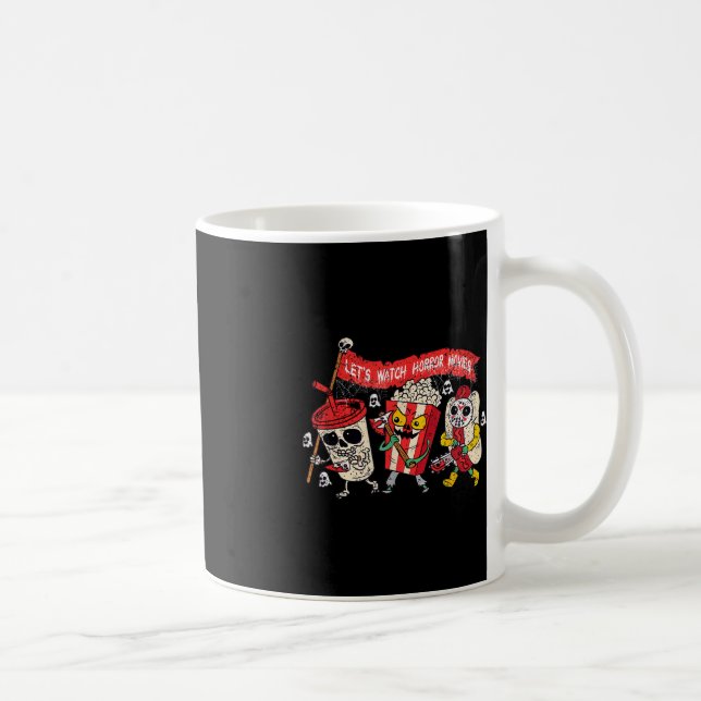 Retro Movie Concessions Let's Watch Horror Movies  Coffee Mug (Right)