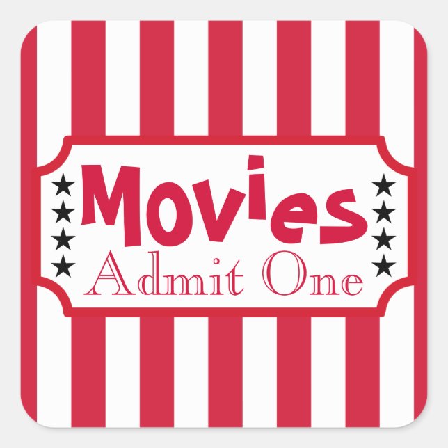 Retro Movie Home Theater Cinema Party Stickers (Front)