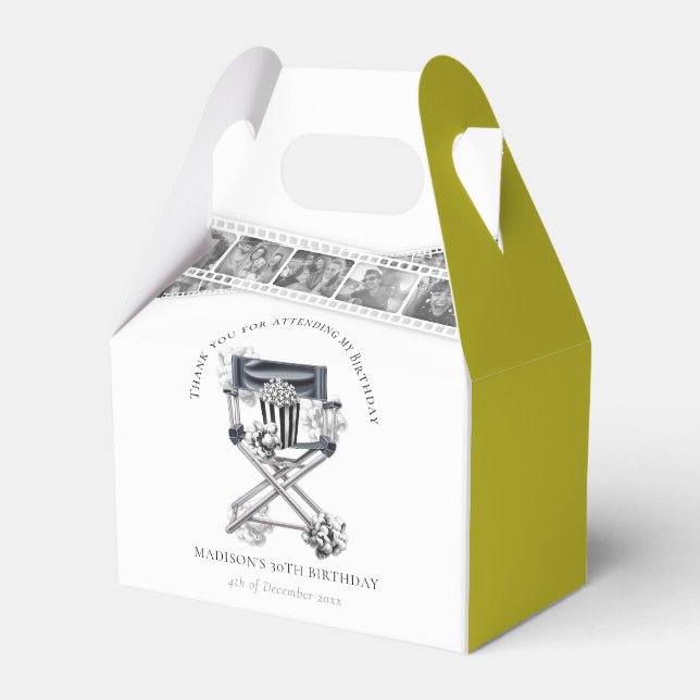 Retro Movie Night Birthday Custom  Favor Boxes (Front Side)