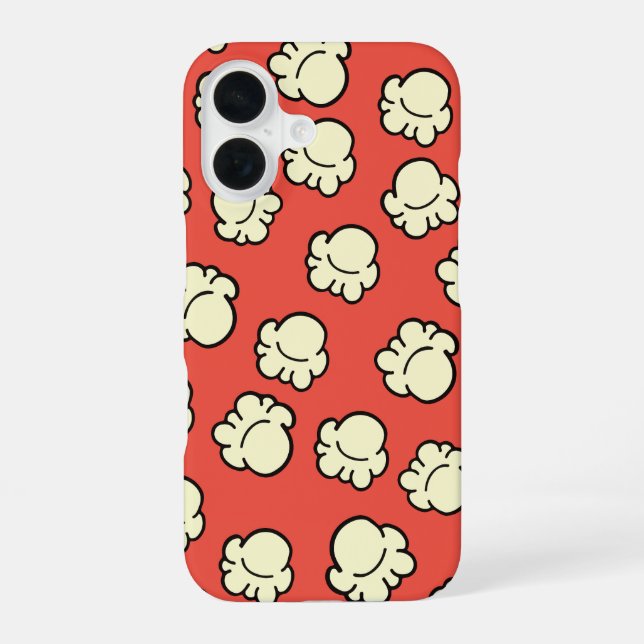 Retro Movie Night Popcorn Pattern Bold Red Iphone Case (Back)