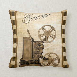 Retro Movie Projector Throw Pillow