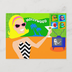 Retro Movie Star Postcard